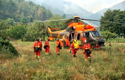 Miembors de la Unidad Militar de Emergencias (UME). 