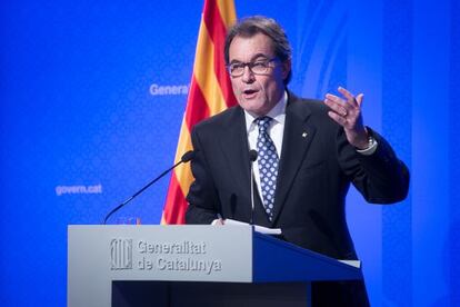 Artur Mas durant el balan&ccedil; d&#039;equador de legislatura.