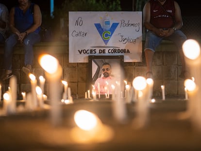 Homenaje al periodista Rafael Moreno, en Puerto Libertador, Córdoba (Colombia). Moreno era el director del medio digital Voces de Córdoba, asesinado por sicarios la noche del 16 de octubre 2022.