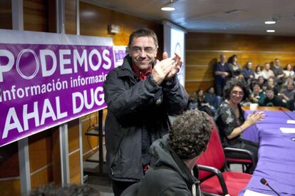 Juan Carlos Monedero, en una visita reciente a San Sebastián para asistir a un acto de Podemos.