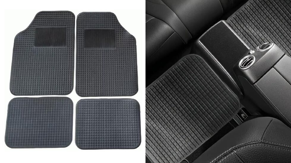 Alfombrillas baratas y ajustables para el coche.