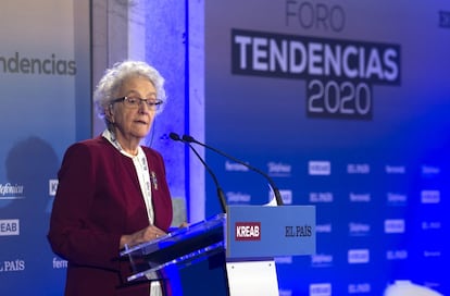 Soledad Gallego-Díaz, directora de EL PAÍS, durante su discurso de bienvenida.