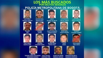 Uno de los carteles de las personas más buscadas en Bogotá por las autoridades.