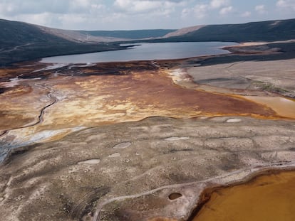 Milluni Lake has been visibly affected by drought and pollution from mining.