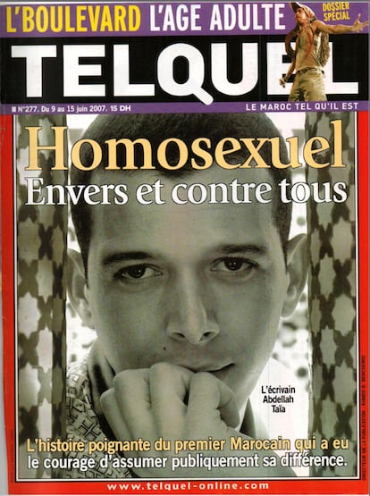 El escritor marroquí Abdelá Taia, en la portada de la revista 'Telquel'.