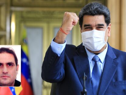 empresario Alex Saab sobrepuesta en una de Nicolás Maduro
