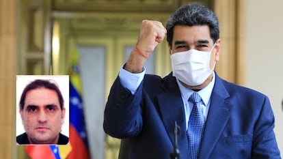 empresario Alex Saab sobrepuesta en una de Nicolás Maduro