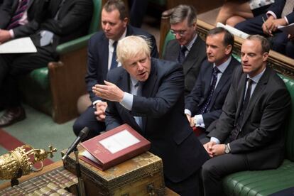 Boris Johnson, primer ministro del Reino Unido, interviene en el Parlamento el pasado 4 de septiembre.