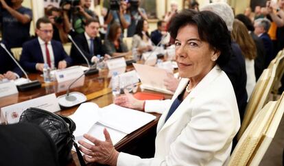 La ministra de Educación, Isabel Celaá, en la Conferencia Sectorial de Educación.