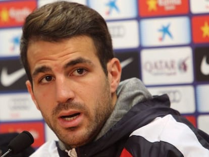 Cesc Fàbregas en un instante de la rueda de prensa.