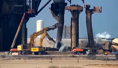 Derribo de la Plataforma 1 de lanzamiento de cohetes de SpaceX
