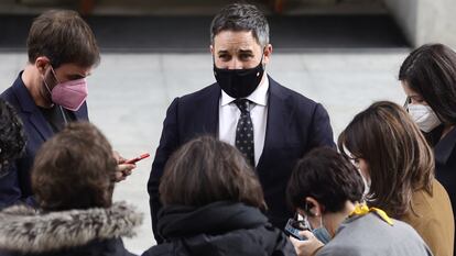 Santiago Abascal, en el patio del Congreso.