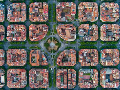 Vista aérea del barrio de Eixample, en Barcelona.