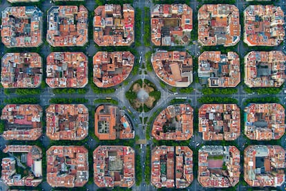 Vista aérea del barrio de Eixample, en Barcelona.