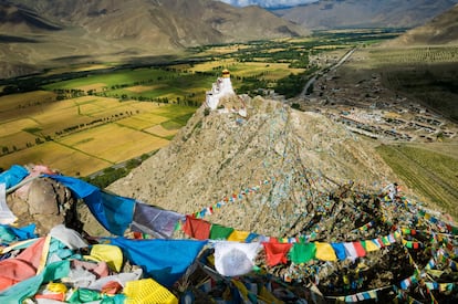 El templo de Yambulakhang, en el valle de Yarlung.