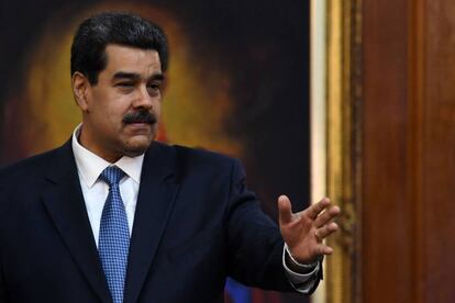 Nicolás Maduro durante un acto en el Palacio de Miraflores. 