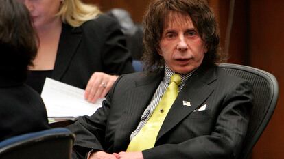 Spector, en una de las sesiones del juicio por asesinato.