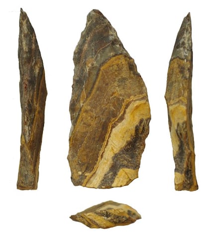 Puntas de lanza de procedentes del yacimiento de Kathu Pan 1 (Sudáfrica) y datadas en 500.000 años.