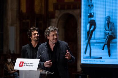 Pere y Josep Bohigas en el acto de homenaje a su padre, el arquitecto Oriol Bohigas