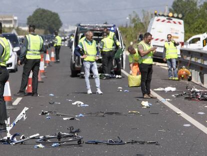 Otra conductora también atropelló un grupo de ciclistas en Oliva hace pocos días, tres de los cuales murieron.