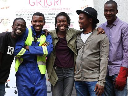 Estos son los cinco innovadores africanos participantes en Grigri Pixel 2017: Bay Dam de VX Lab (Dakar, Senegal), Ismael Essome de Madiba & Nature (Kribi, Camerún), Mané Toure Ndèye de Côté Jardin (Dakar, Senegal), Aderemi Adegbite de ICAF (Lagos, Nigeria) y Afate Gnikou Kodjo de Woora Make (Lomé, Togo).