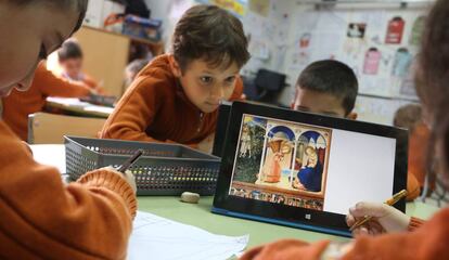 Alumnos de Primaria del colegio Gredos San Diego, en Las Suertes.