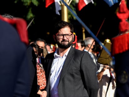 El presidente de Chile, Gabriel Boric, durante su visita a Argentina, el 4 de abril de 2022.