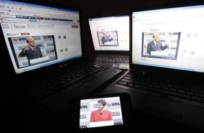 Los candidatos a la presidencia brasileña debaten en Internet
