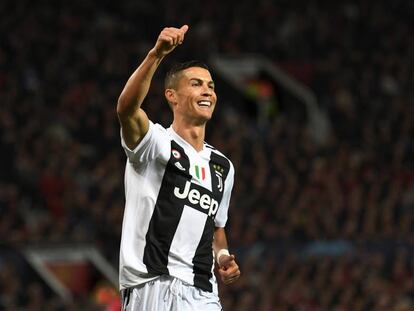 Cristiano Ronaldo durante un partido de Champions con la Juventus en 2018.