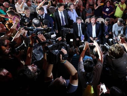 Catalan Regional Premier Carles Puigdemont and his deputy Oriol Junqueras.