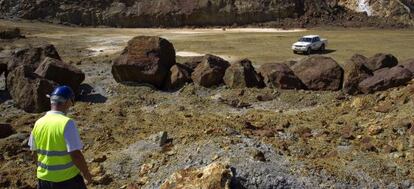 Aspecto de una parcela de extracci&oacute;n de Minas de Riotinto.