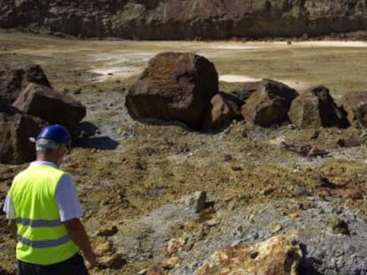 Aspecto de una parcela de extracci&oacute;n de Minas de Riotinto.