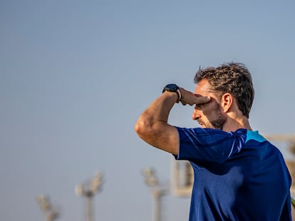 Gareth Southgate, seleccionador de Inglaterra, en el entrenamiento del domingo.