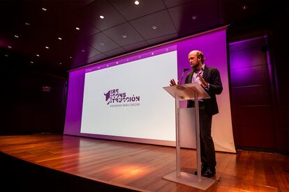 Borja Cardelús, director general de la Fundación Toro de Lidia, en el acto de presentación de los datos económicos.