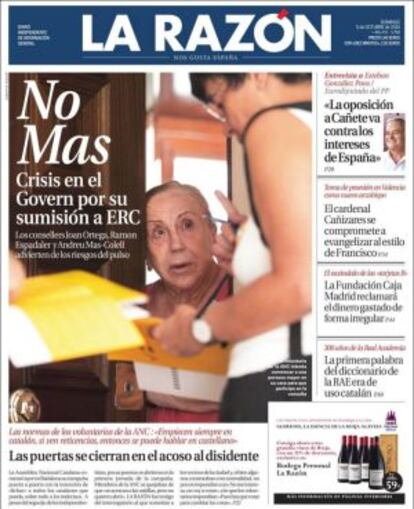 La Razón del 5 d'octubre.