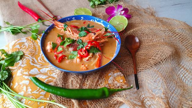 Curry 'laksa' de gambones