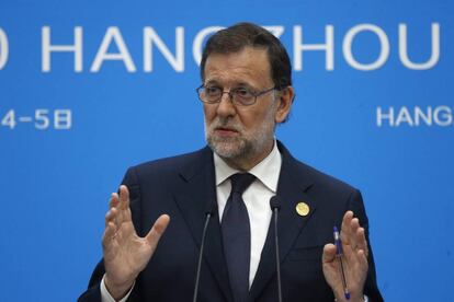 El presidente del Gobierno español en funciones, Mariano Rajoy, en la cumbre del G20 en China.