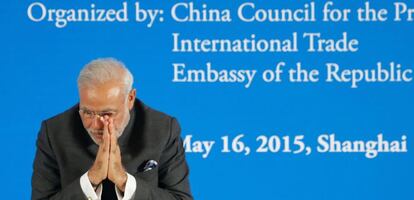 Imagen de la visita del primer ministro indio, Narendra Modi a Shanghái.