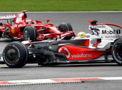 Lewis Hamilton, ayer durante la disputa del Gran Premio de Bélgica.