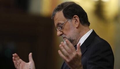 El president del Govern espanyol en funcions, Mariano Rajoy, aquest dijous al Congrés.
