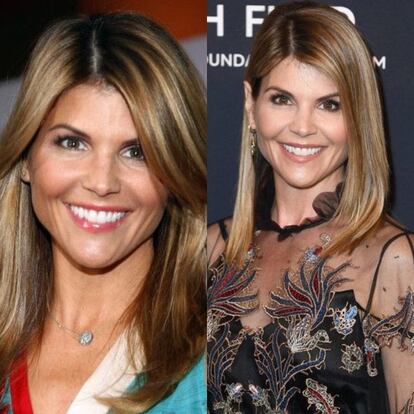 Lori Loughlin, otra de las estrellas de 'Padres forzosos', en 2009 y en 2018.