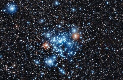Estrellas variables del grupo NGC3766, en la constelaci&oacute;n del Centauro, fotografiadas con el telescopio MPG/ESO, de La Silla (Chile).