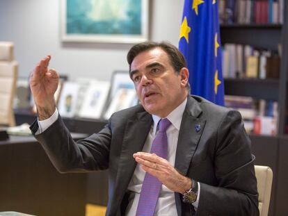 Margaritis Schinas, el 17 de diciembre durante la entrevista en Bruselas.