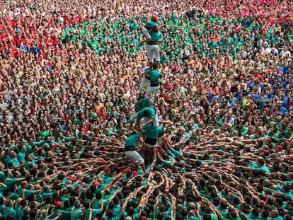 Los 'castellers' de Vilafranca en una jornada 'castellera' de 2019 que, por ahora, no se podrá repetir.