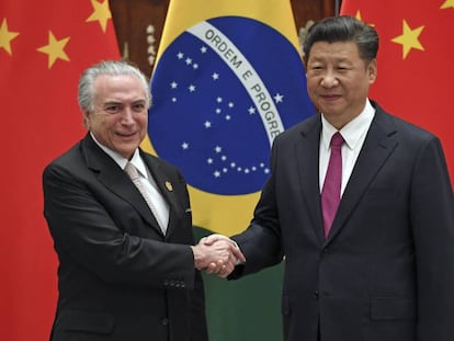 Os presidentes do Brasil e da China, Michel Temer e Xi Jinping, em Hangzhou.