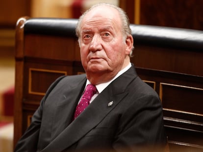 El rey Juan Carlos I en el Congreso, el pasado 6 de diciembre de 2018.