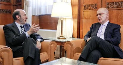 Rubalcaba y Duran durante la reunión en el Congreso.