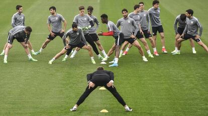 Entrenamiento del Athletic en Lezama para preparar el partido contra Osasuna.