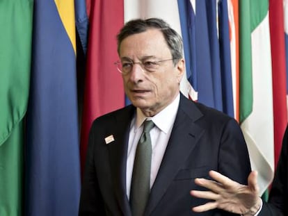 El presidente del BCE, Mario Draghi, y el presidente de la Fed, Jerome Powell
