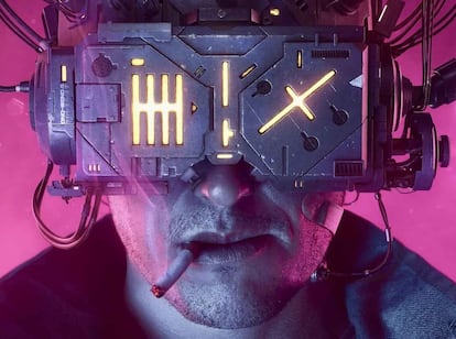 Imagen tipo cyberpunk de Neuromancer